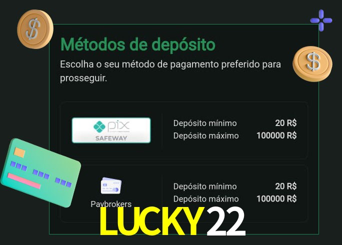 O cassino LUCKY22 oferece uma grande variedade de métodos de pagamento